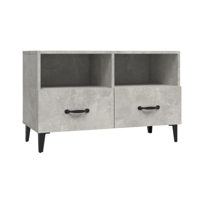 Meuble TV Gris béton 80x36x50 cm Bois d'ingénierie