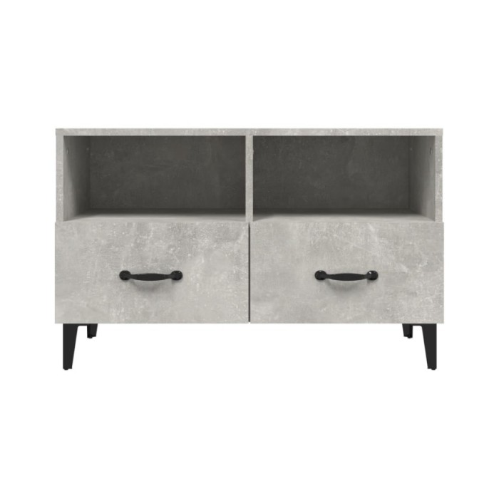 Meuble TV Gris béton 80x36x50 cm Bois d'ingénierie