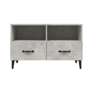 Meuble TV Gris béton 80x36x50 cm Bois d'ingénierie