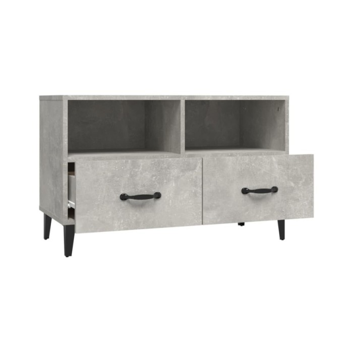 Meuble TV Gris béton 80x36x50 cm Bois d'ingénierie