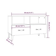 Meuble TV Gris béton 80x36x50 cm Bois d'ingénierie