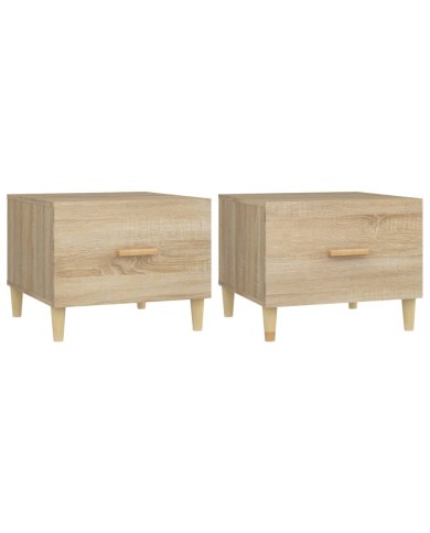 Tables basses 2 pcs Chêne sonoma 50x50x40 cm Bois d'ingénierie