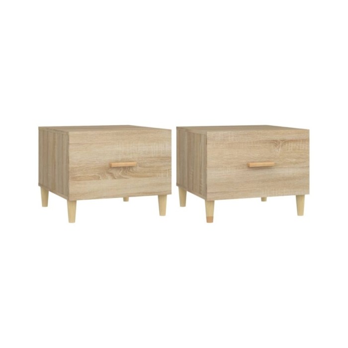 Tables basses 2 pcs Chêne sonoma 50x50x40 cm Bois d'ingénierie