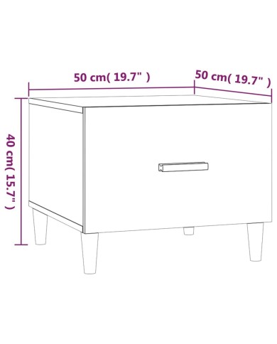 Tables basses 2 pcs Chêne sonoma 50x50x40 cm Bois d'ingénierie