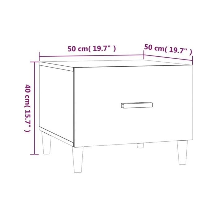 Tables basses 2 pcs Chêne sonoma 50x50x40 cm Bois d'ingénierie