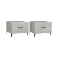 Tables basses avec pieds en métal 2 pcs Gris béton 50x50x40 cm
