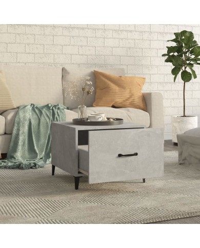 Tables basses avec pieds en métal 2 pcs Gris béton 50x50x40 cm