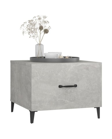 Tables basses avec pieds en métal 2 pcs Gris béton 50x50x40 cm