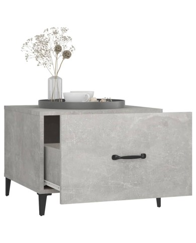 Tables basses avec pieds en métal 2 pcs Gris béton 50x50x40 cm