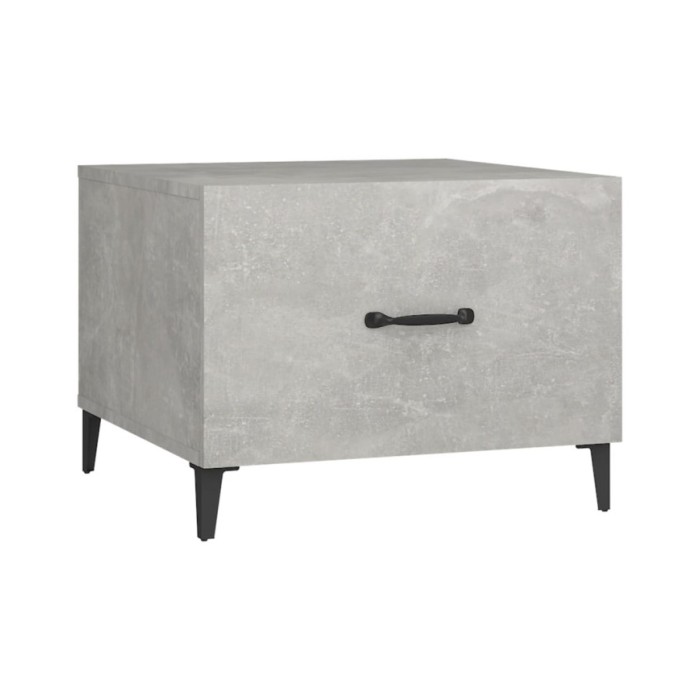 Tables basses avec pieds en métal 2 pcs Gris béton 50x50x40 cm