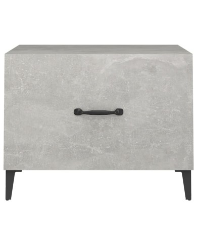 Tables basses avec pieds en métal 2 pcs Gris béton 50x50x40 cm