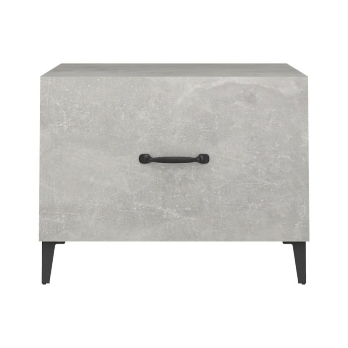 Tables basses avec pieds en métal 2 pcs Gris béton 50x50x40 cm