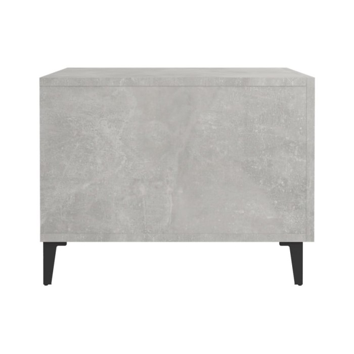 Tables basses avec pieds en métal 2 pcs Gris béton 50x50x40 cm