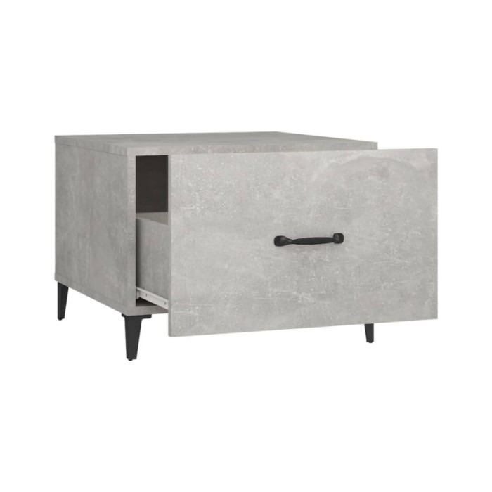 Tables basses avec pieds en métal 2 pcs Gris béton 50x50x40 cm