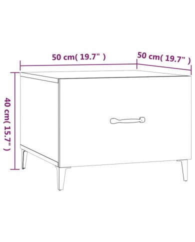Tables basses avec pieds en métal 2 pcs Gris béton 50x50x40 cm
