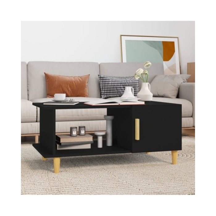 Table basse Noir 90x50x40 cm Bois d'ingénierie