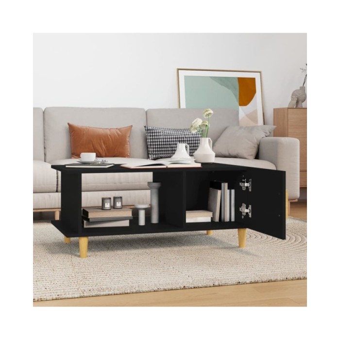 Table basse Noir 90x50x40 cm Bois d'ingénierie