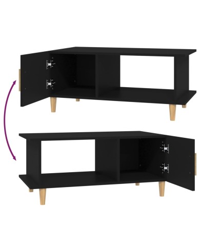 Table basse Noir 90x50x40 cm Bois d'ingénierie