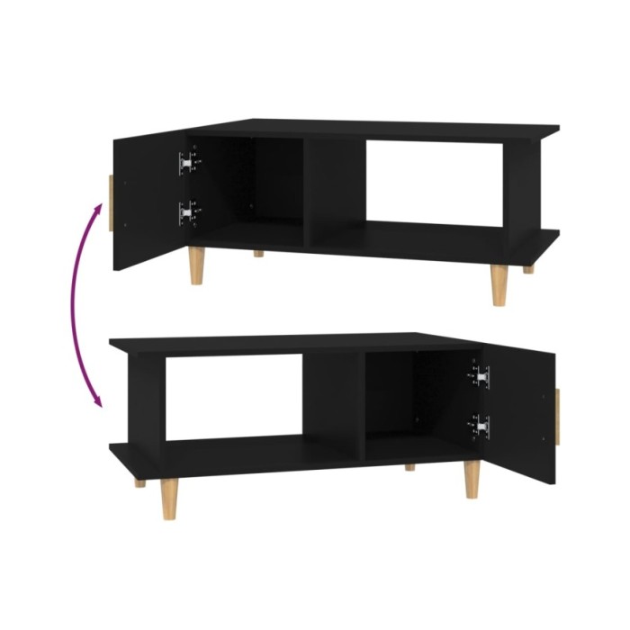 Table basse Noir 90x50x40 cm Bois d'ingénierie