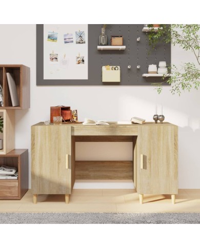 Bureau Chêne sonoma 140x50x75 cm Bois d'ingénierie