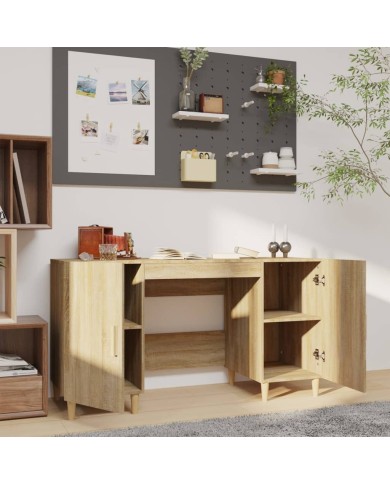 Bureau Chêne sonoma 140x50x75 cm Bois d'ingénierie