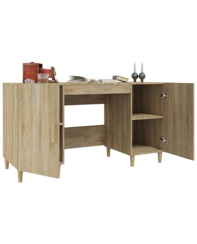 Bureau Chêne sonoma 140x50x75 cm Bois d'ingénierie
