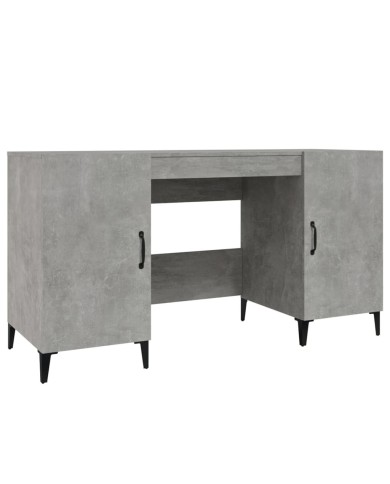 Bureau Gris béton 140x50x75 cm Bois d'ingénierie