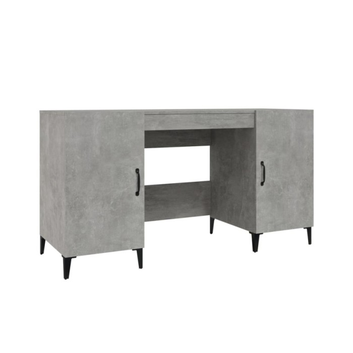 Bureau Gris béton 140x50x75 cm Bois d'ingénierie