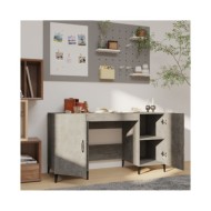Bureau Gris béton 140x50x75 cm Bois d'ingénierie