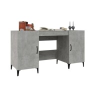 Bureau Gris béton 140x50x75 cm Bois d'ingénierie