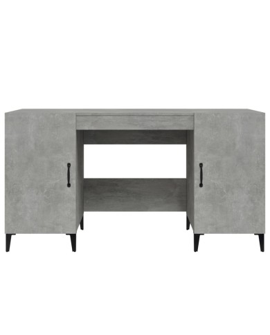 Bureau Gris béton 140x50x75 cm Bois d'ingénierie