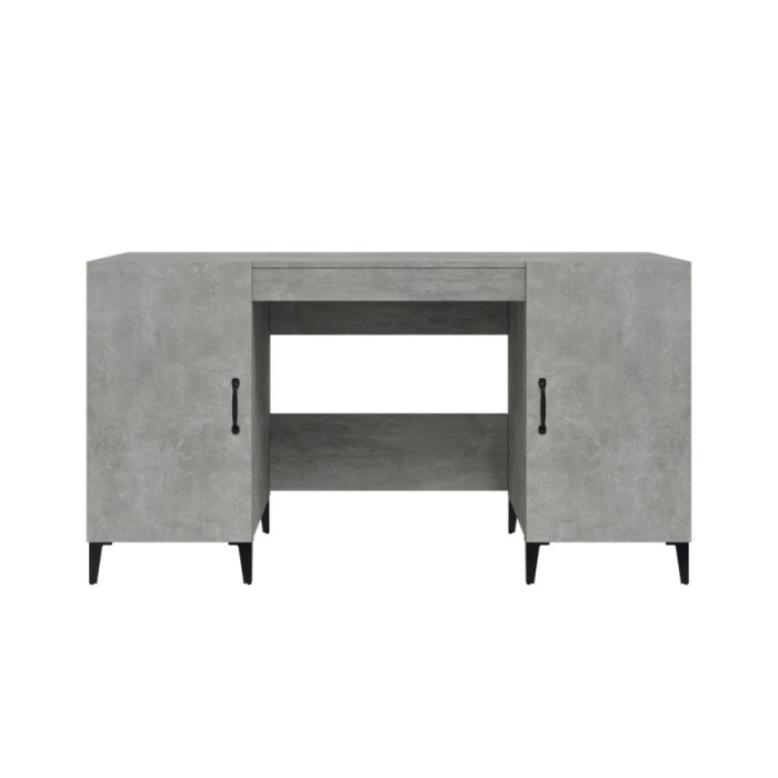 Bureau Gris béton 140x50x75 cm Bois d'ingénierie