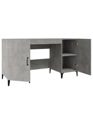 Bureau Gris béton 140x50x75 cm Bois d'ingénierie