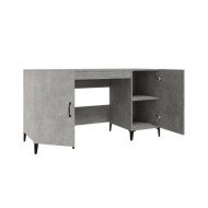 Bureau Gris béton 140x50x75 cm Bois d'ingénierie