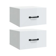 Tables de chevet murales 2 pcs Blanc brillant 35x35x20 cm  