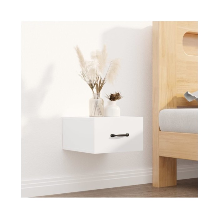 Tables de chevet murales 2 pcs Blanc brillant 35x35x20 cm  