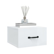 Tables de chevet murales 2 pcs Blanc brillant 35x35x20 cm  