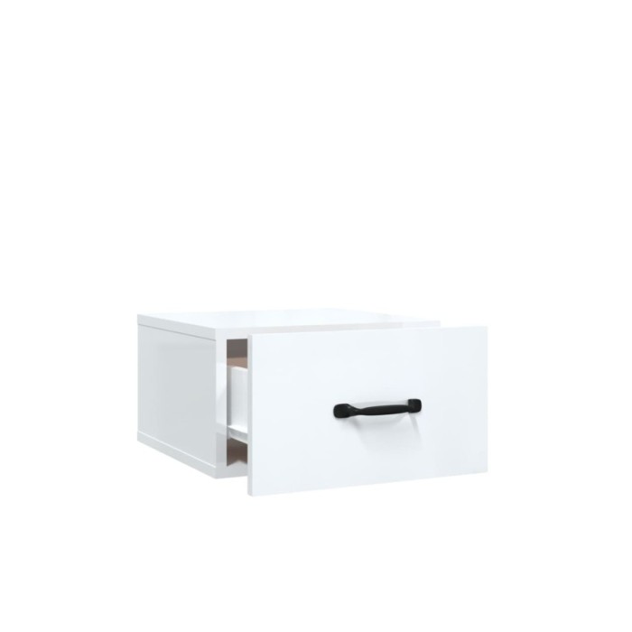 Tables de chevet murales 2 pcs Blanc brillant 35x35x20 cm  