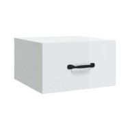 Tables de chevet murales 2 pcs Blanc brillant 35x35x20 cm  