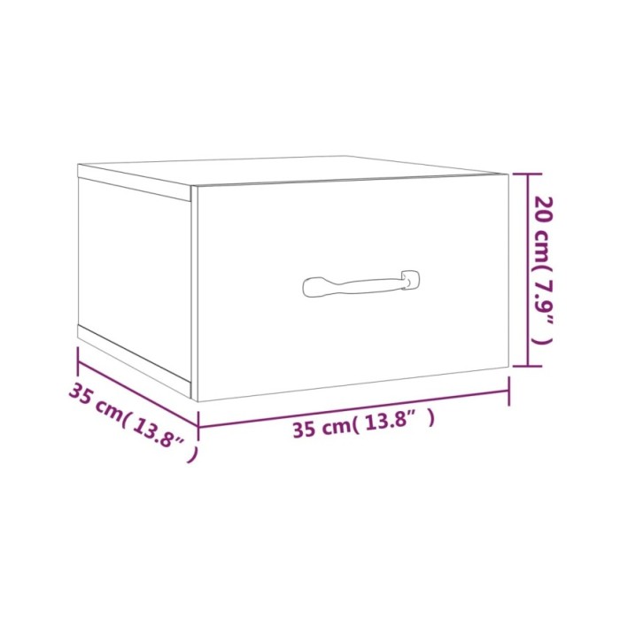 Tables de chevet murales 2 pcs Blanc brillant 35x35x20 cm  