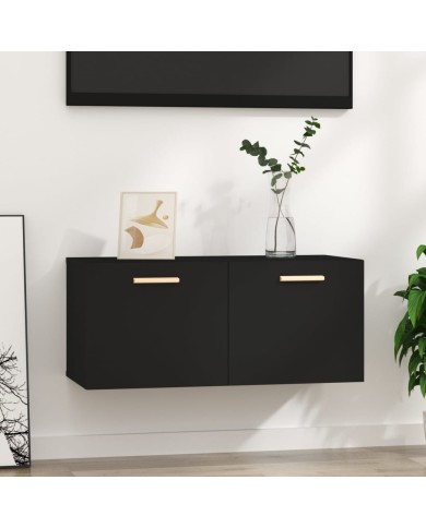Armoire murale Noir 80x35x36,5 cm Bois d'ingénierie