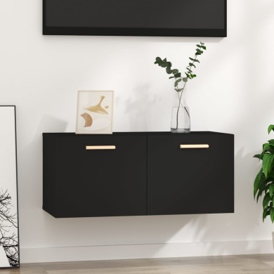 Armoire murale Noir 80x35x36,5 cm Bois d'ingénierie