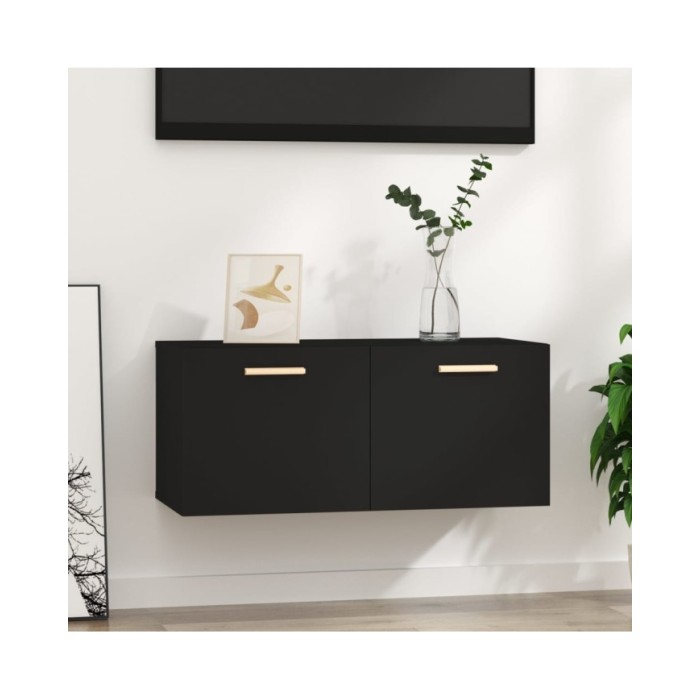 Armoire murale Noir 80x35x36,5 cm Bois d'ingénierie