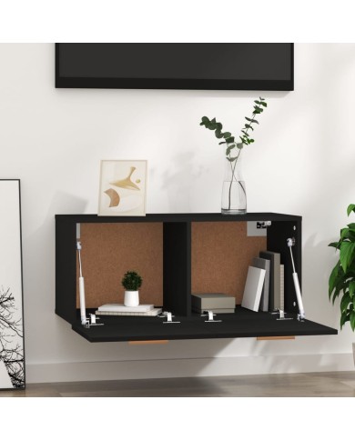 Armoire murale Noir 80x35x36,5 cm Bois d'ingénierie