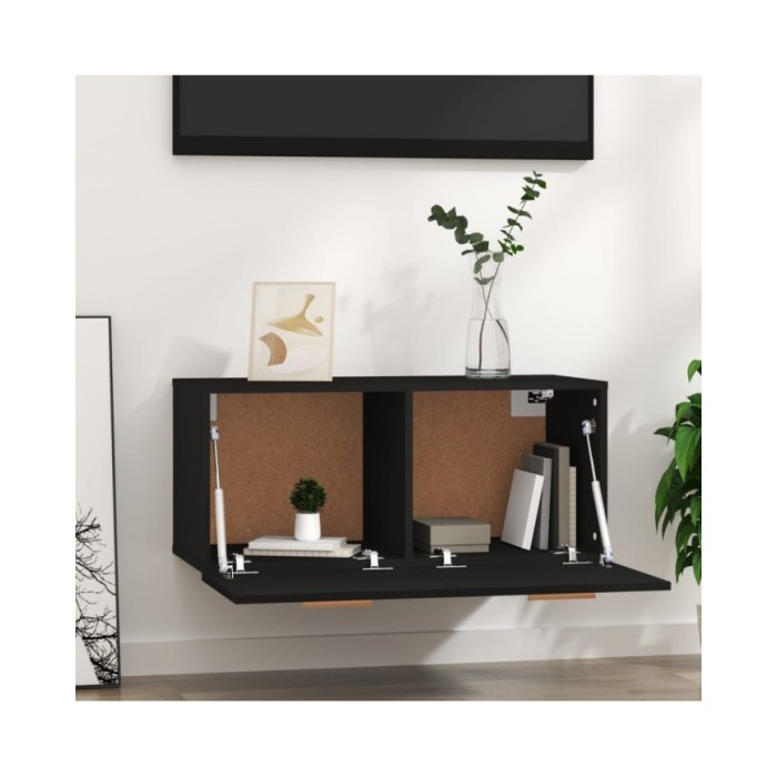 Armoire murale Noir 80x35x36,5 cm Bois d'ingénierie