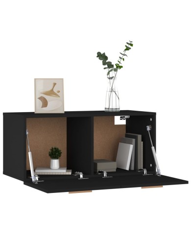 Armoire murale Noir 80x35x36,5 cm Bois d'ingénierie