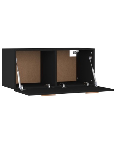 Armoire murale Noir 80x35x36,5 cm Bois d'ingénierie