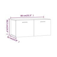 Armoire murale Noir 80x35x36,5 cm Bois d'ingénierie