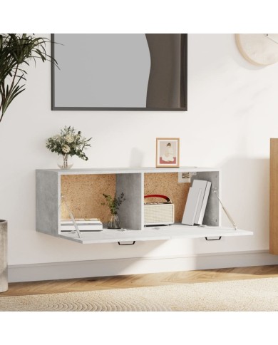 Armoire murale Gris béton 100x36,5x35 cm Bois d'ingénierie