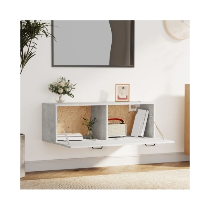 Armoire murale Gris béton 100x36,5x35 cm Bois d'ingénierie